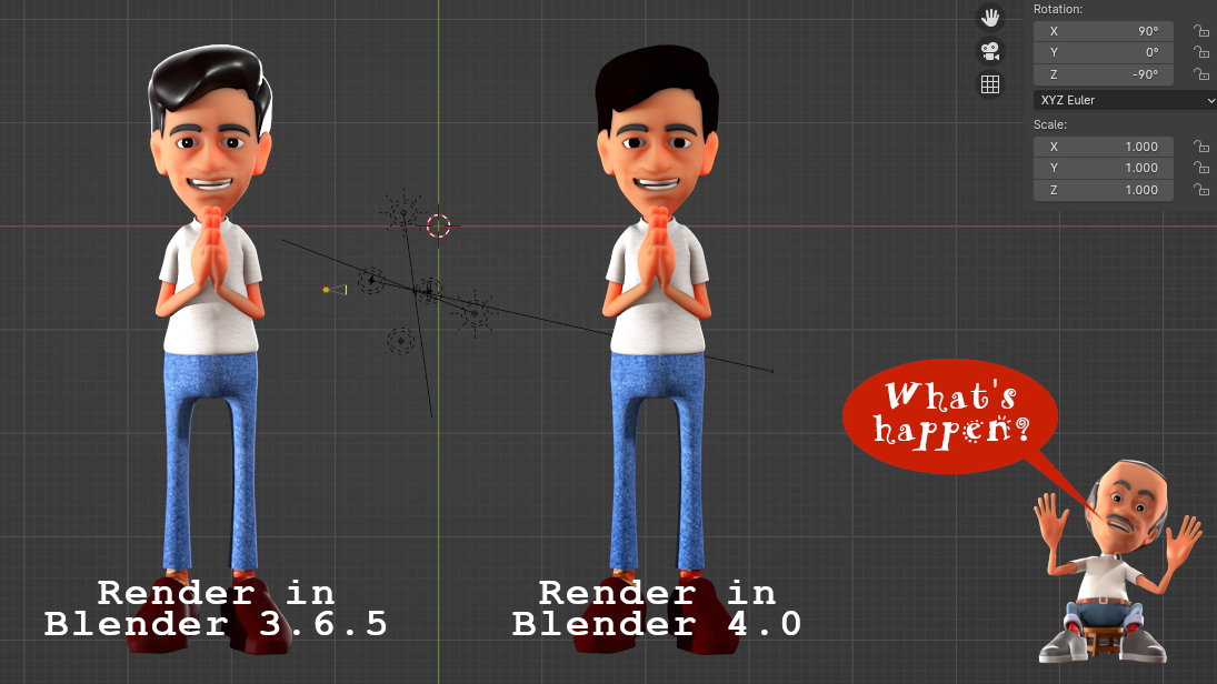Blender 3.6.5 VS Blender 4.0